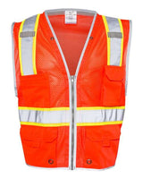 Kishigo 1510-1511 Premium Brilliant Series Heavy-Duty Class 2 Vest #color_Fluorescent Red (1710)