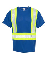 Kishigo B200-204 EV Series Enhanced Visibility Contrast Pocket T-Shirt #color_Royal Blue/ Lime - B202