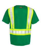 Kishigo B200-204 EV Series Enhanced Visibility Contrast Pocket T-Shirt #color_Green/ Lime - B204