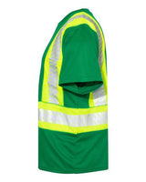 Kishigo B200-204 EV Series Enhanced Visibility Contrast Pocket T-Shirt #color_Green/ Lime - B204