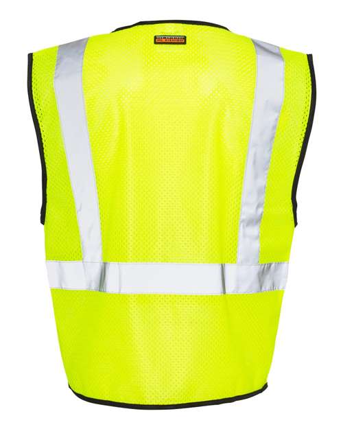 Kishigo 1537-1538 Double-Pocket Zippered Economy Class 2  Vest #color_Lime