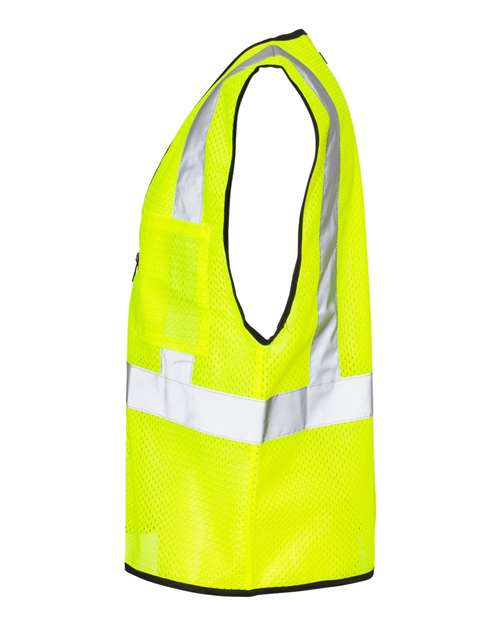 Kishigo 1537-1538 Double-Pocket Zippered Economy Class 2  Vest #color_Lime