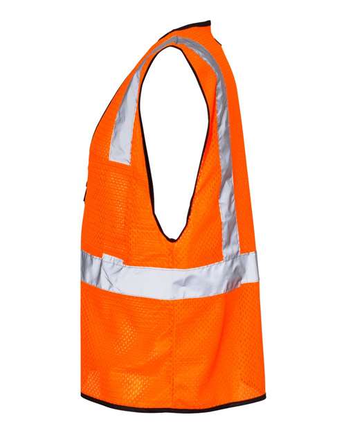Kishigo 1537-1538 Double-Pocket Zippered Economy Class 2  Vest #color_Orange
