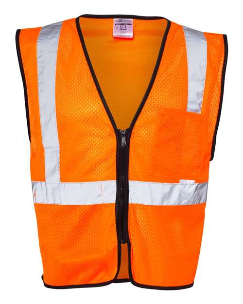 Kishigo 1537-1538 Double-Pocket Zippered Economy Class 2  Vest #color_Orange