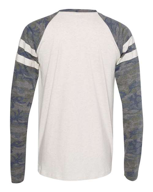 LAT 6934 Men's Gameday Mash-Up Long Sleeve Fine Jersey T-Shirt #color_NT HTH/ V CM/ NT