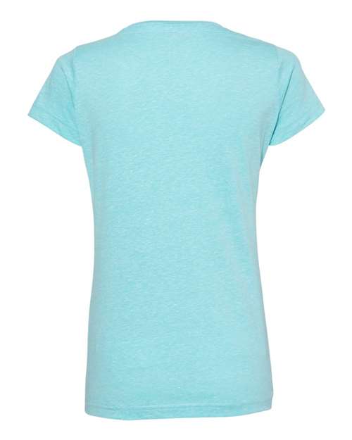 LAT 3591 Ladies' V-Neck Harborside Melange Jersey T-Shirt #color_CARIBBEAN MLANGE