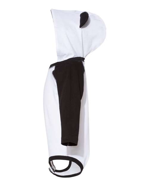 Rabbit Skins 4418 Infant Long Sleeve Fine Jersey Bodysuit With Ears #color_WHITE/ BLACK