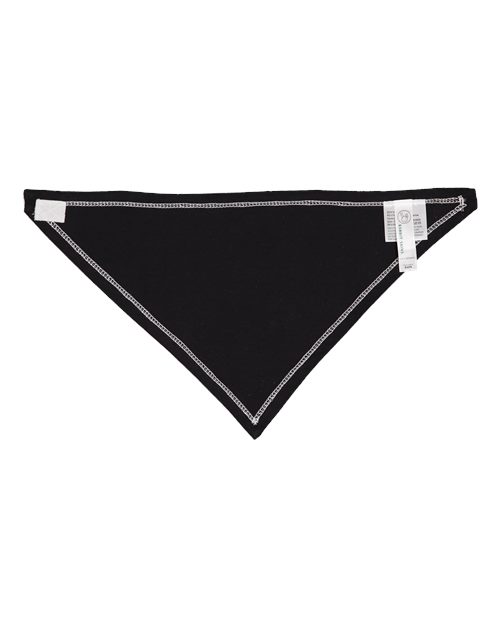 Rabbit Skins RS1012 Infant Premium Jersey Bandana Bib #color_WHITE/ BLACK