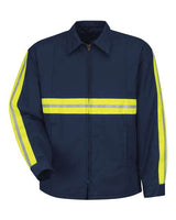 Red Kap JT50EN Enhanced Visibility Perma-Lined Panel Jacket #color_Navy