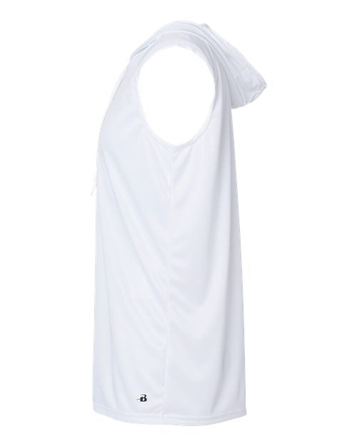 Badger 4108 B-Core Sleeveless Hooded T-Shirt #color_White