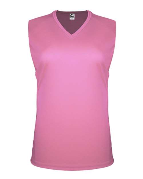 C2 Sport 5663 Women's Sleeveless V-Neck T-Shirt #color_Pink