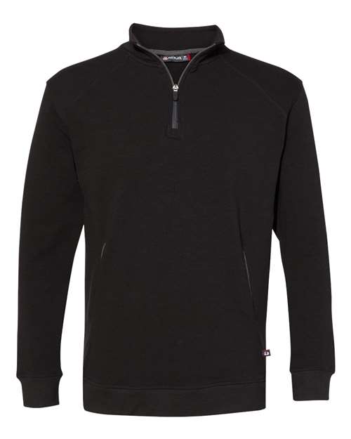 Badger 1060 FitFlex French Terry Quarter-Zip Sweatshirt #color_Black