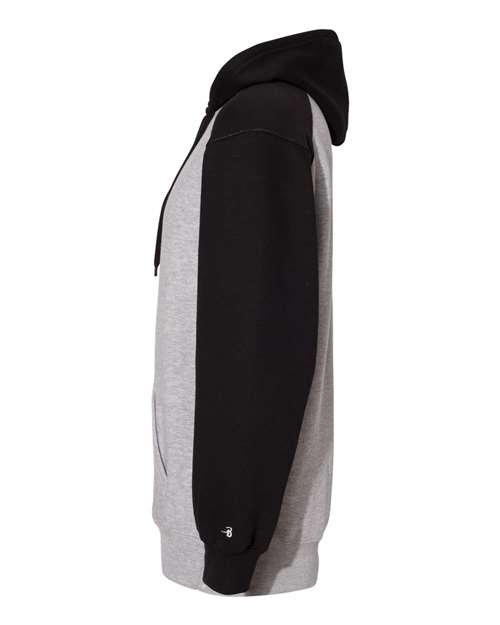 Badger 1249 Sport Athletic Fleece Hooded Sweatshirt #color_Oxford/ Black