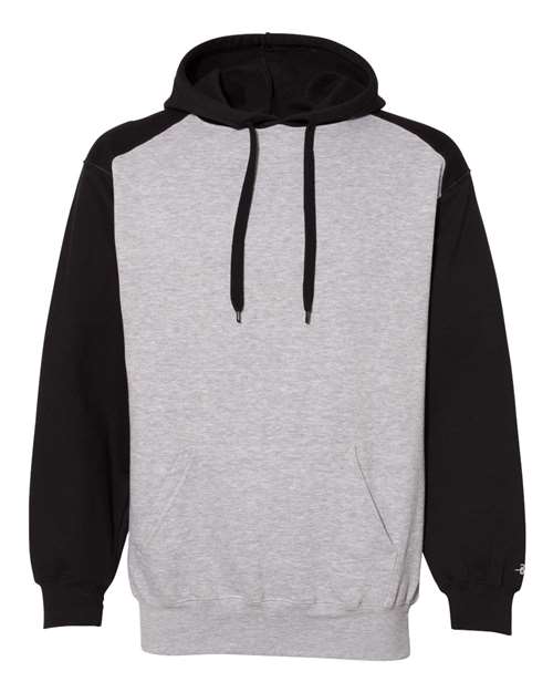 Badger 1249 Sport Athletic Fleece Hooded Sweatshirt #color_Oxford/ Black