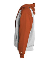 Badger 1249 Sport Athletic Fleece Hooded Sweatshirt #color_Oxford/ Burnt Orange
