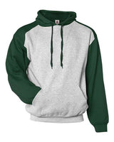 Badger 1249 Sport Athletic Fleece Hooded Sweatshirt #color_Oxford/ Forest