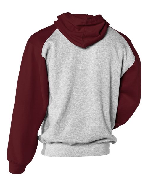 Badger 1249 Sport Athletic Fleece Hooded Sweatshirt #color_Oxford/ Maroon