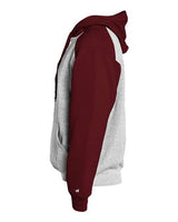 Badger 1249 Sport Athletic Fleece Hooded Sweatshirt #color_Oxford/ Maroon