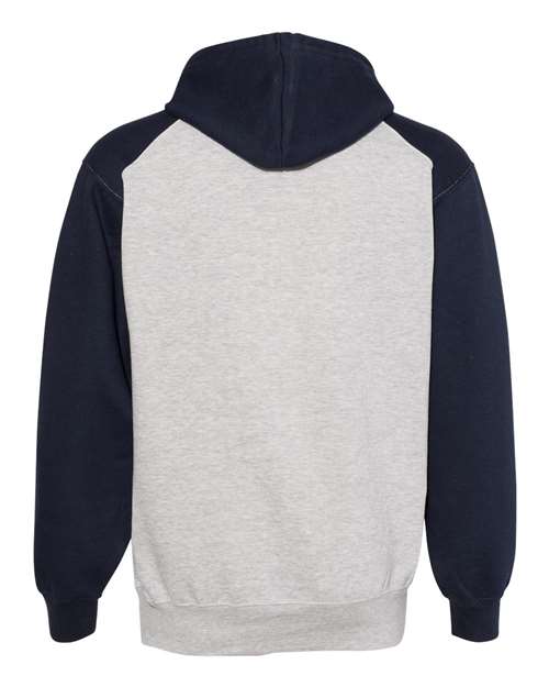 Badger 1249 Sport Athletic Fleece Hooded Sweatshirt #color_Oxford/ Navy