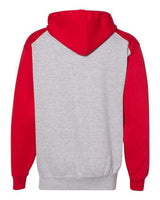Badger 1249 Sport Athletic Fleece Hooded Sweatshirt #color_Oxford/ Red