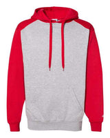Badger 1249 Sport Athletic Fleece Hooded Sweatshirt #color_Oxford/ Red