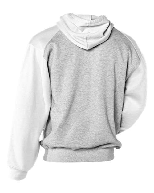Badger 1249 Sport Athletic Fleece Hooded Sweatshirt #color_Oxford/ White