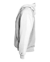 Badger 1249 Sport Athletic Fleece Hooded Sweatshirt #color_Oxford/ White