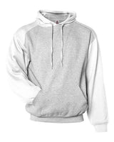 Badger 1249 Sport Athletic Fleece Hooded Sweatshirt #color_Oxford/ White