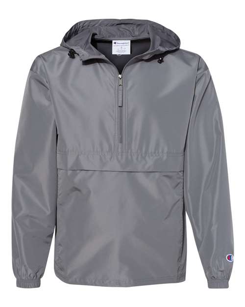 Champion CO200 Adult Packable Anorak 1/4 Zip Jacket #color_GRAPHITE