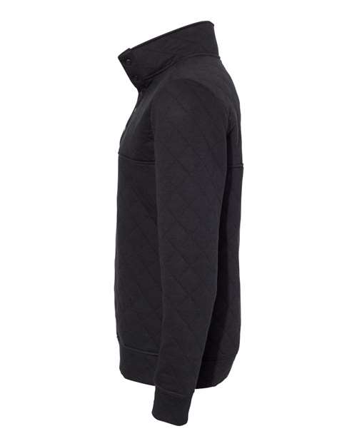 J America JA8890 Adult Quilted Snap Pullover #color_BLACK