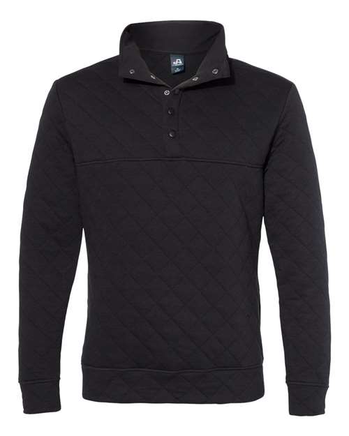 J America JA8890 Adult Quilted Snap Pullover #color_BLACK