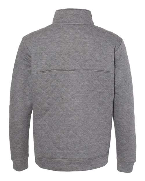 J America JA8890 Adult Quilted Snap Pullover #color_CHARCOAL HEATHER