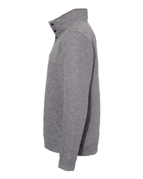 J America JA8890 Adult Quilted Snap Pullover #color_CHARCOAL HEATHER