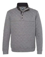 J America JA8890 Adult Quilted Snap Pullover #color_CHARCOAL HEATHER