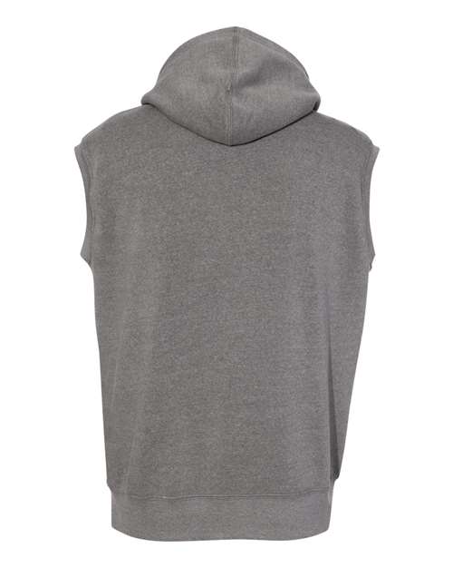 J America JA8877 Adult Triblend Fleece Sleeveless Hooded Sweatshirt #color_SMOKE TRIBLEND