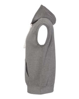 J America JA8877 Adult Triblend Fleece Sleeveless Hooded Sweatshirt #color_SMOKE TRIBLEND