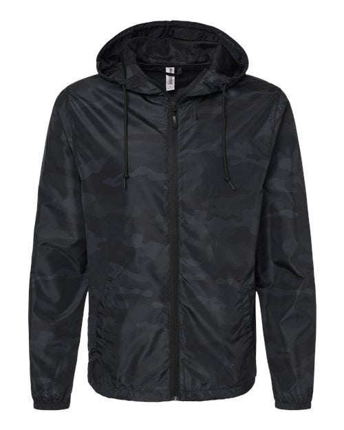 Independent Trading Co. EXP54LWZ Lightweight Windbreaker Full-Zip Jacket #color_Black Camo