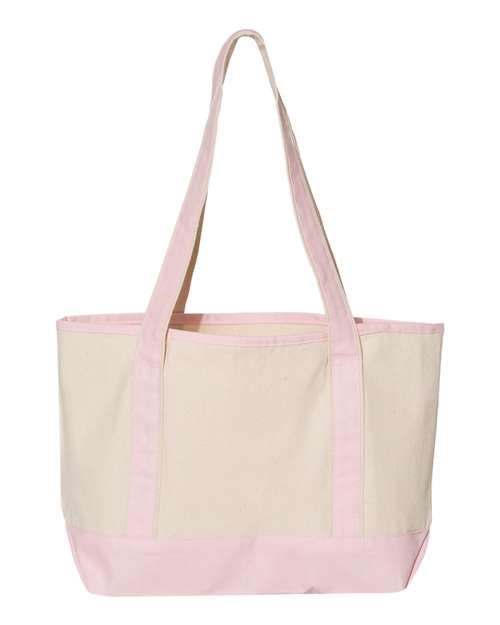 Q-Tees Q125800 20L Small Deluxe Tote #color_Natural/ Light Pink