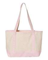 Q-Tees Q125800 20L Small Deluxe Tote #color_Natural/ Light Pink