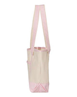 Q-Tees Q125800 20L Small Deluxe Tote #color_Natural/ Light Pink