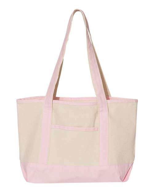Q-Tees Q125800 20L Small Deluxe Tote #color_Natural/ Light Pink