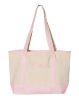 Q-Tees Q125800 20L Small Deluxe Tote #color_Natural/ Light Pink