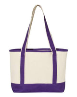 Q-Tees Q125800 20L Small Deluxe Tote #color_Natural/ Purple
