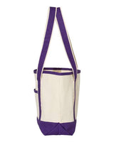 Q-Tees Q125800 20L Small Deluxe Tote #color_Natural/ Purple