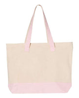 Q-Tees Q1300 19L Zippered Tote #color_Natural/ Light Pink