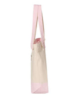 Q-Tees Q1300 19L Zippered Tote #color_Natural/ Light Pink