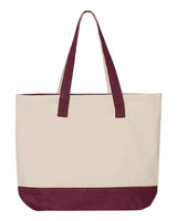Q-Tees Q1300 19L Zippered Tote #color_Natural/ Maroon
