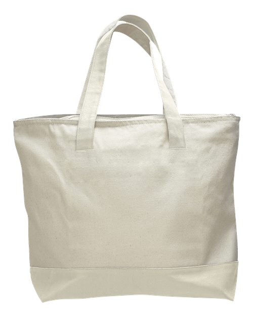 Q-Tees Q1300 19L Zippered Tote #color_Natural/ Natural