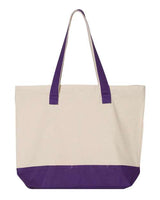 Q-Tees Q1300 19L Zippered Tote #color_Natural/ Purple