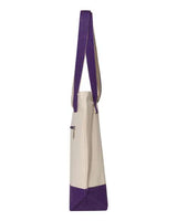 Q-Tees Q1300 19L Zippered Tote #color_Natural/ Purple